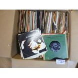 Records : Large box of mixed singles approx 250 va