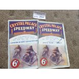 Speedway : Crystal Palace (2) v Wembley 18/07/1931