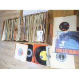 Records : Wooden crate of various singles 200+
