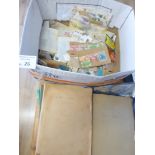Stamps : Box of stamps loose & albums & binder for