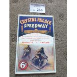 Speedway : Crystal Palace - Australia v England 4t