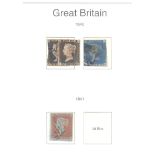 Stamps : GB Collection incl. 2 poor 1d Blacks an