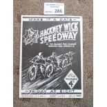 Speedway : Hackney v West Ham 09/07/1937 programme