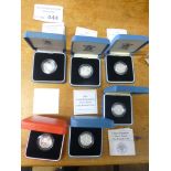 Coins : GB £1 coins silver proof 1988, 1994, 1992,