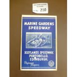 Speedway : Edinburgh, Marine Gardens v Australia 1
