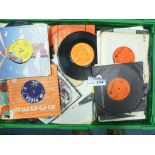 Records : Large green crate of 250+ mixed & unsort