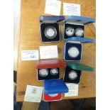 Coins : GB various silver proof coins 1992 10p pie