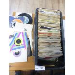 Records : Vintage wooden crate of 200+ singles mix
