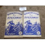 Speedway : Birmingham Hall Green progs (2) v South