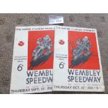 Speedway : Wembley v Crystal Palace & Sheffield 21