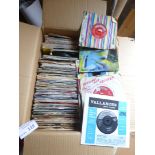 Records : Box of approx 250 singles 45's mixed gen