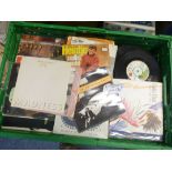 Records : Large green crate of 250+ mixed & unsort