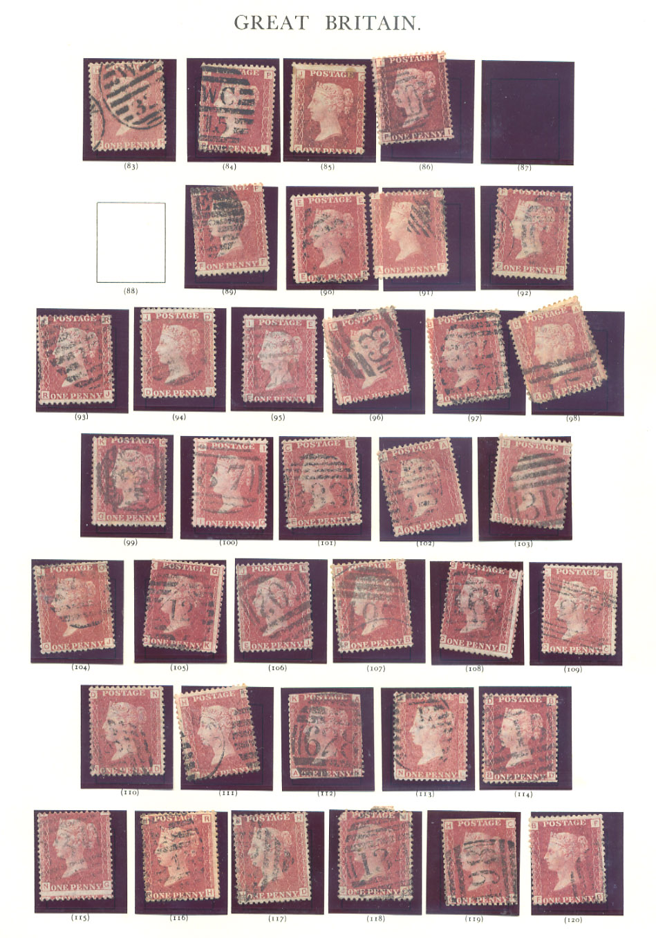 Stamps : GB in Red Windsor, Good ranges of 1d plat