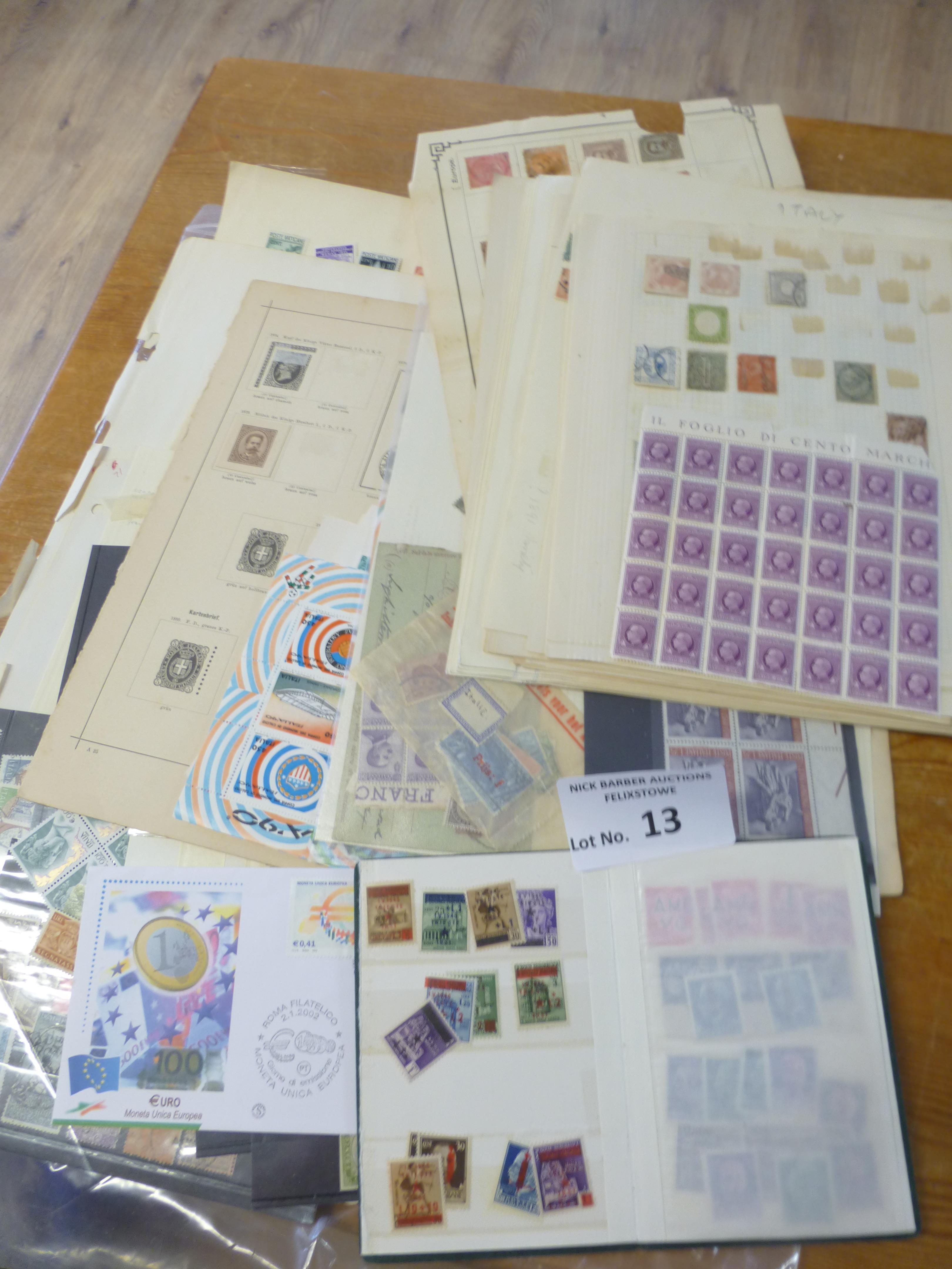 Stamps : Collection of Italy on sheets & states ea