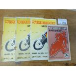 Speedway : Wimbledon (4) programmes 05/10/36, 05/0