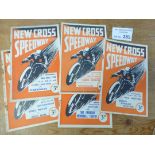 Speedway : New Cross (5) programmes all good cond