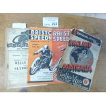 Speedway : 4 pre war progs Belle Vue 1939, Bristol