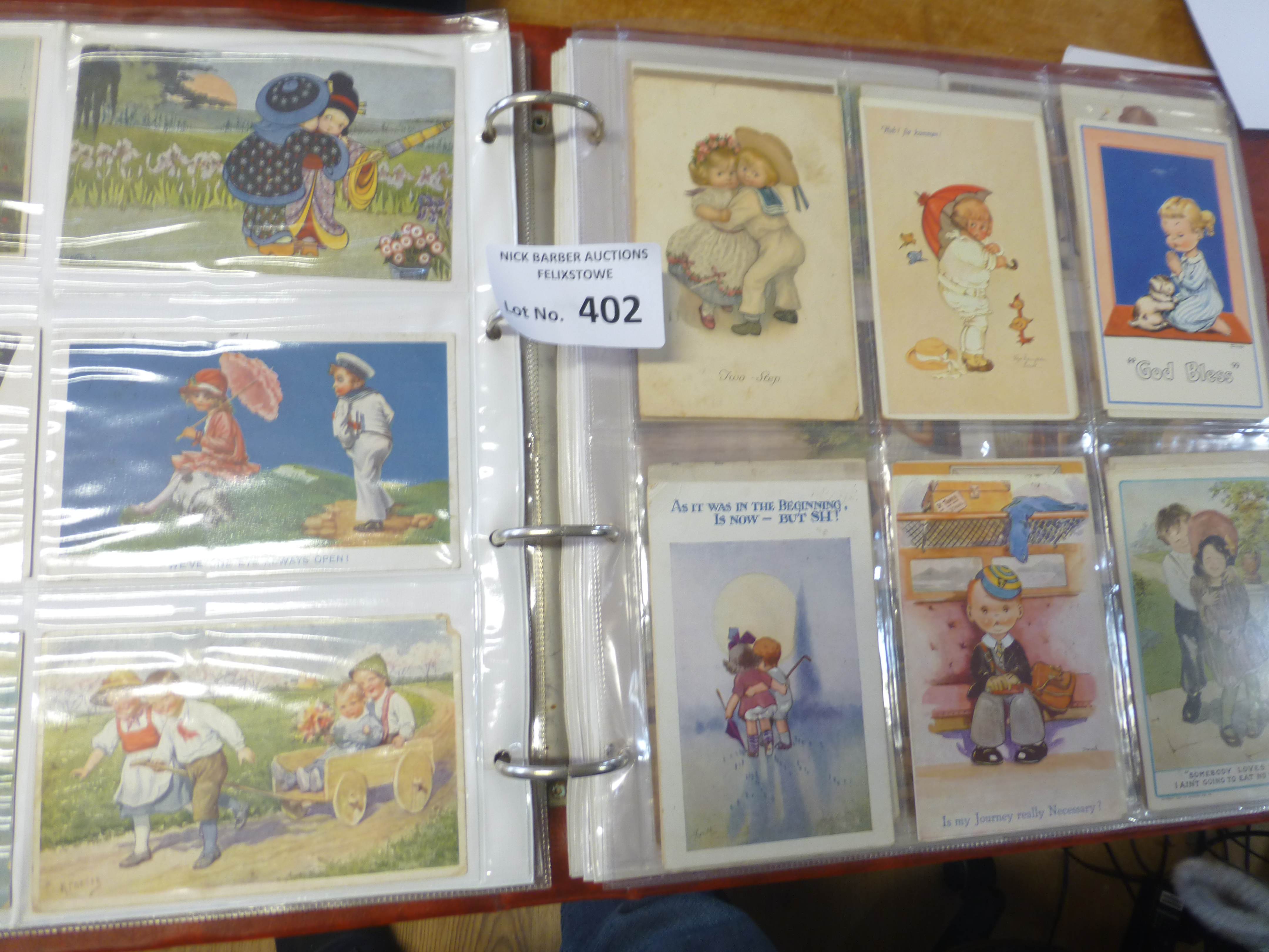 Postcards : Large album of children - drawn cards - Image 2 of 2