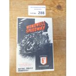 Speedway : Wombwell v Southampton programme - rare