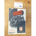 Speedway : Wombwell v Plymouth programme rare trac