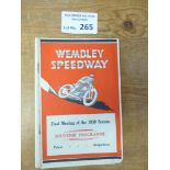 Speedway : Wembley - final meeting programme 13/11