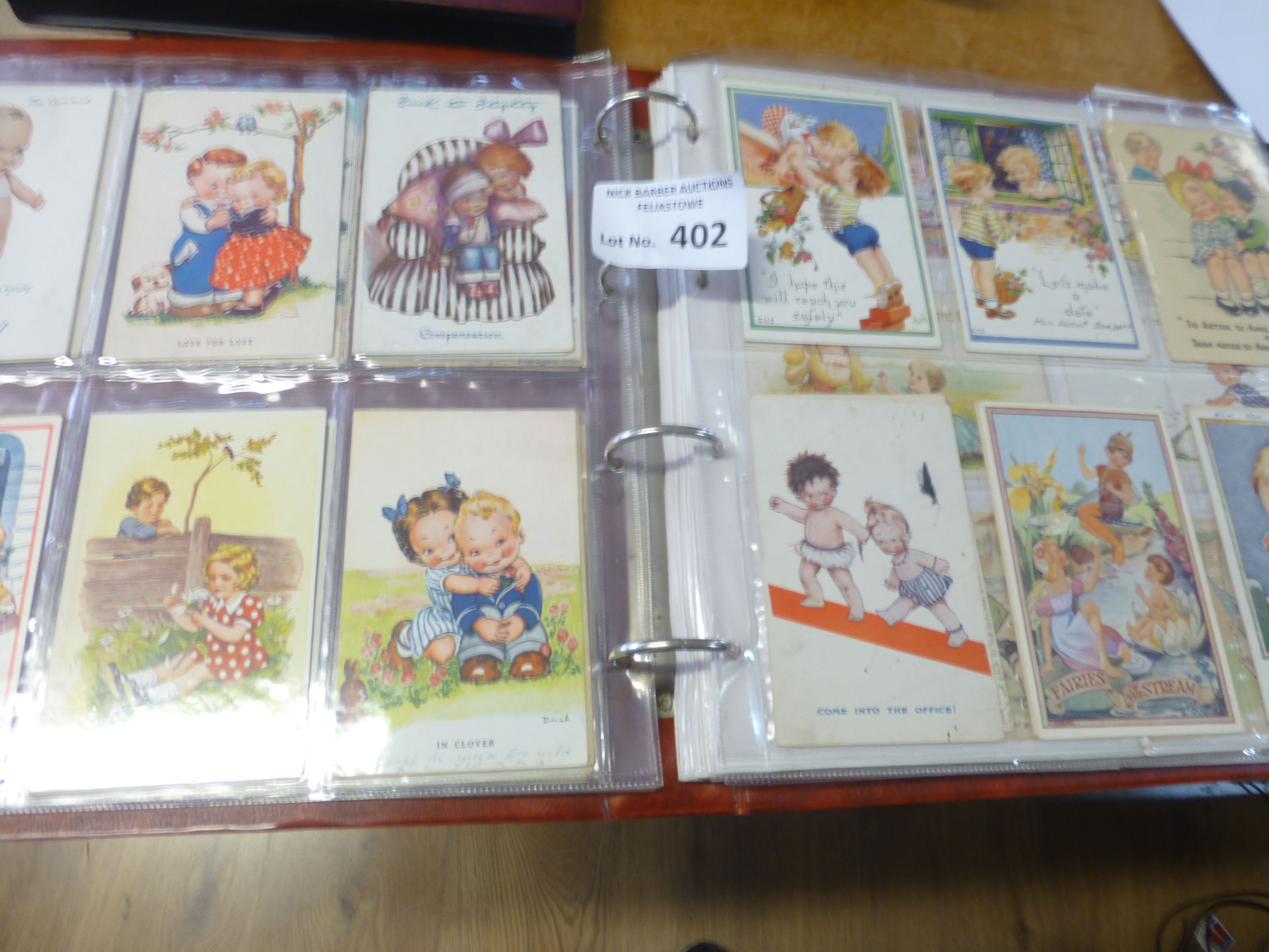 Postcards : Large album of children - drawn cards