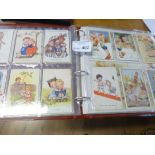 Postcards : Large album of children - drawn cards