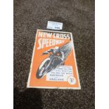 Speedway : New Cross - Australia v England program