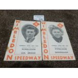 Speedway : Wimbledon progs (2) v Lea Bridge 30/04/