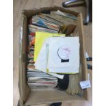 Records : Box of 300+ unsorted 45's singles - all