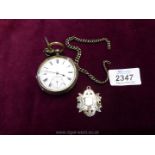 A Silver cased pocket Watch, engraved inside ''Thos Armstrong & Bro, Manchester, dated 1887,