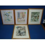 Four Prints depicting Nursery Rhymes, etc.