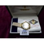 A gentleman's Tissot visodate, automatic Seastar seven ( possibly gold case) wristwatch.