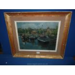 A Peter Collins ARCA Oil on board entitled 'Boats at Chelsea', signed lower left.