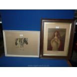 A framed and mounted Lithograph entitled 'Easter Dawn' along with a framed Print of a pony tacked
