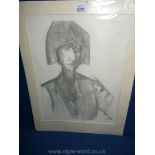 A Wyndham Lewis Print of Edith Sitwell.