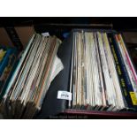 A case and box of LP's including classical music, Frank Sinatra, Shirley Bassey etc.