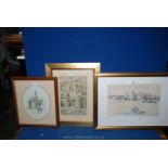 A framed and mounted Watercolour of a Russian snow covered village signed Rapnenko B 2005,