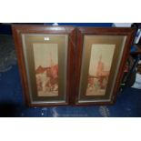 A pair of framed Victorian Prints of Cairo by Otto Pilny