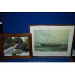 A framed Print depicting the S.S.