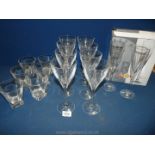 A quantity of modern Italian crystal glasses including six champagne (boxed),