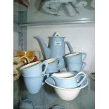 A Figgjo Flint Norway 'Crocus' part coffee set including six cups and saucers, coffee pot,