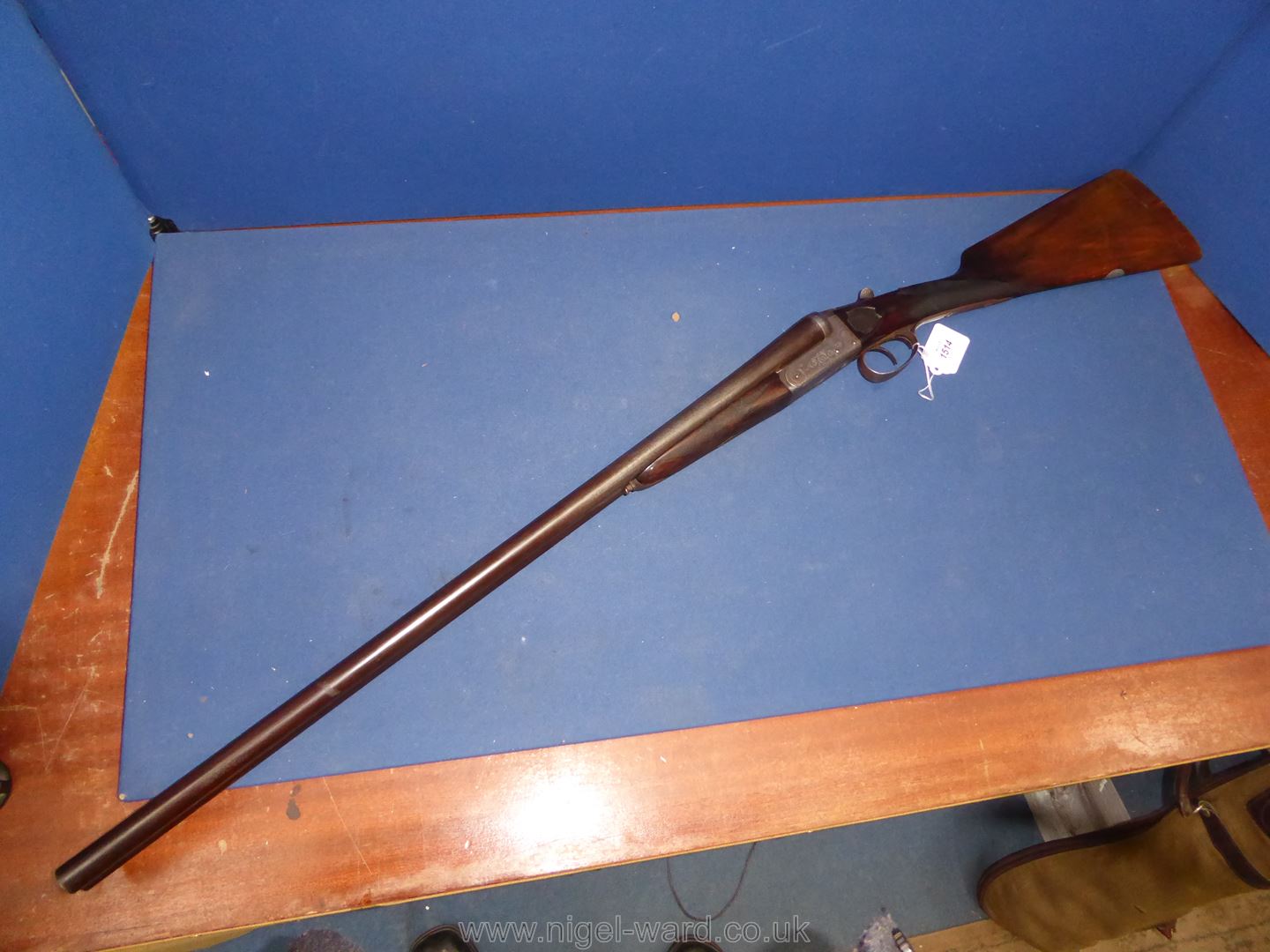 An antique 12 bore side by side double trigger, - Image 2 of 14