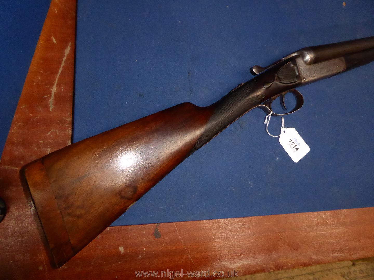 An antique 12 bore side by side double trigger, - Image 3 of 14