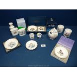 A quantity of china including Royal Worcester trinket bowls, boxed trinket trays,