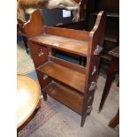 A set of mid Oak floor standing Bookshelves having peg-retained details to the three shelves,