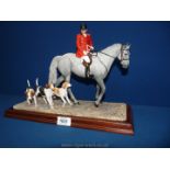 A Border Fine Arts 'Hounds Away' model on a grey horse, Limited Edition no: 256/950,