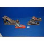 Four wood Planes including Record 0220 block plane,