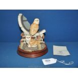 A Border Fine Arts figure group of Barn Owls 'Silent Sanctuary', with base, boxed.