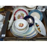 Four meat plates to include; Barretts, Adderleys and Royal Worcester (the largest plate cracked),
